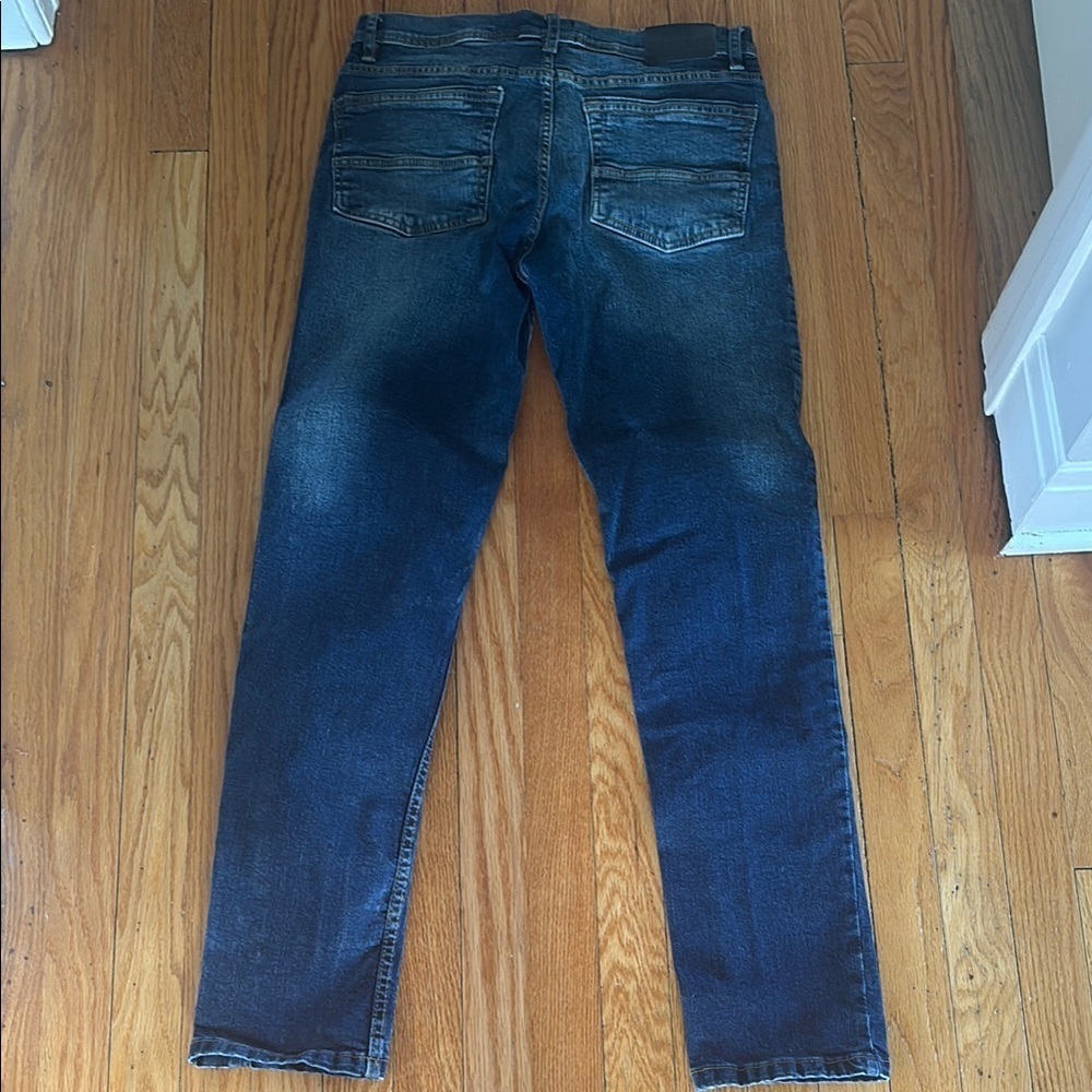 Blue Slim Fit Jeans with Vintage Fading - Picture 4 of 4